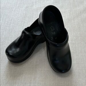 Dansko Black Leather Clogs